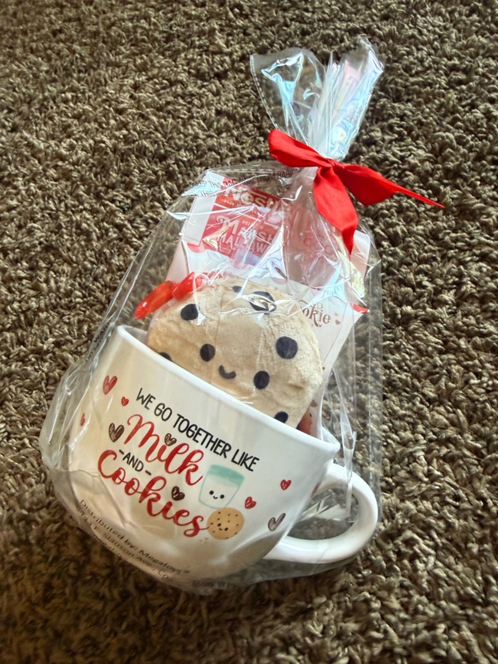 Milk and Cookies Gift Mug with Plush Cookie